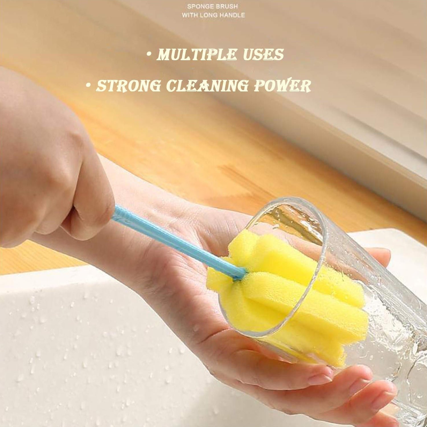 7443 Sponge Cup Washing Brush/ Washing Cup Milk Bottle Cleaning Brush Kitchen Brush Water Cup Tea Cup Brush, Sponge Head Household Kitchen Cleaning Tool (20Cm) 7443 Sponge Cup Washing Brush/ Washing Cup Milk Bottle Cleaning Brush Kitchen Brush Water Cup Tea Cup Brush, Sponge Head Household Kitchen Cleaning Tool (20Cm)